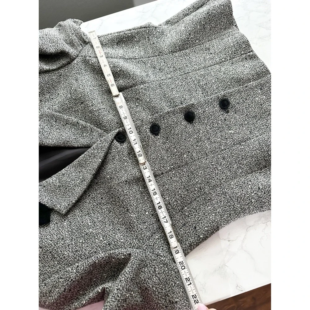 Pendleton Gray Wool Tweed Black Retro Blazer‎ Skirt Suit Women's Size 8/10